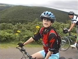 Lee and James looking forward to the downhill to Cloutsham Ford